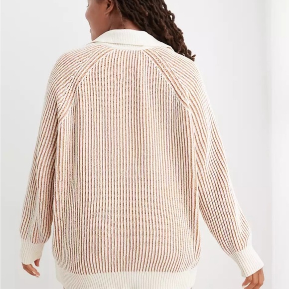 ISO Aerie Sugar Rush Chenille Sweater in Toasty Striped - Picture 4 of 4
